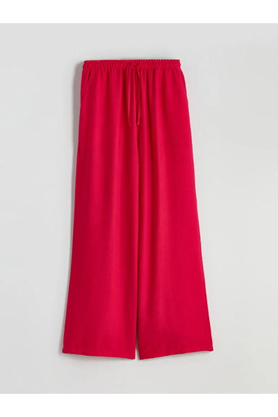 LC Waikiki Linen Look Women's Trousers with Elastic Waist