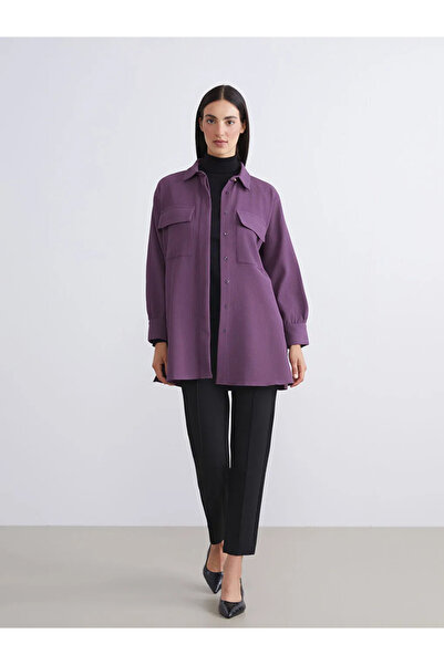 LC Waikiki Oversize Kadife Kadın Gömlek Tunik