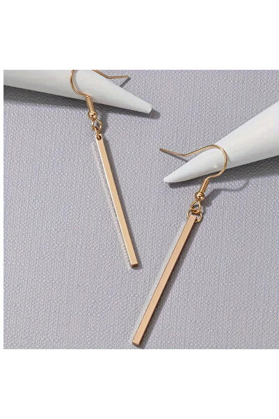 SEVAS GOLD Altın Renk Kadın Çubuk Küpe