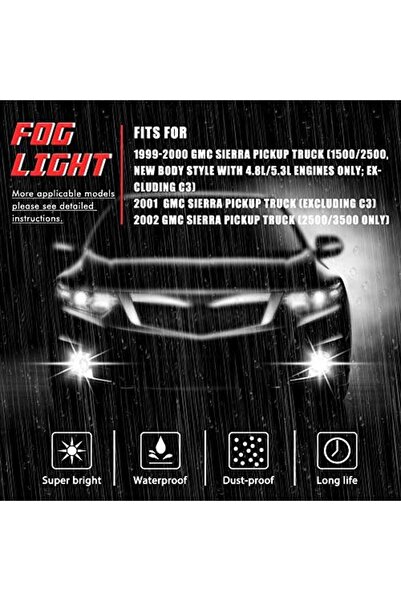 genernic Replacement Fog Lamps for GMC Sierra 1999-2002 and GMC Yukon 2000-2006