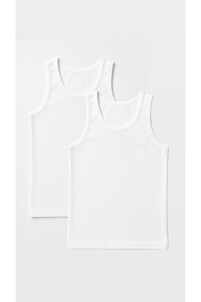 Cherry Bloom Cotton Men's White 100% Cotton Undershirt 2-Pack