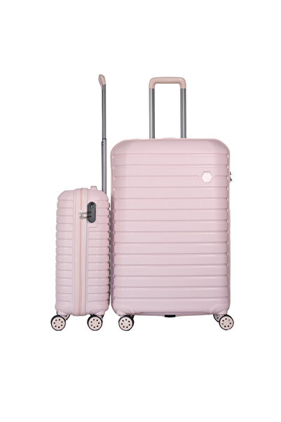 GROUND Vanille 2'li Valiz Seti Büyük-Kabin - Soft Pink - 10663
