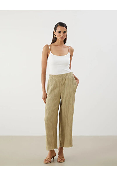 LC Waikiki Elastic Waist Textured Women's Trousers