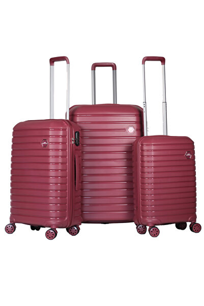 GROUND Vanille 3’lü Valiz Seti Bordo - 10663