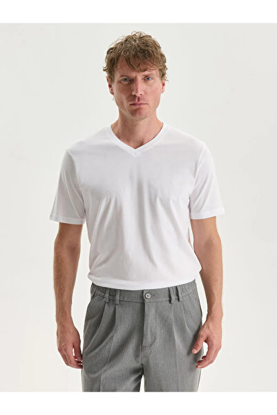 LC Waikiki Ανδρικό μπλουζάκι από βαμβακερό κοντό μανίκι με λαιμόκοψη