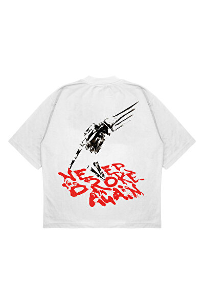 PURE EFFECT Унісекс Oversize BROKE NEVER NEW Принт Boxy Fit Товста тканина Футболка