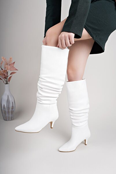 Tolgado MİA ΓΥΝΑΙΚΕΙΕΣ ΛΕΥΚΕΣ ΜΠΟΤΕΣ ΜΕ ΜΠΟΥΤΑΝΑ ΜΟΝΤΕΡΝΕΣ