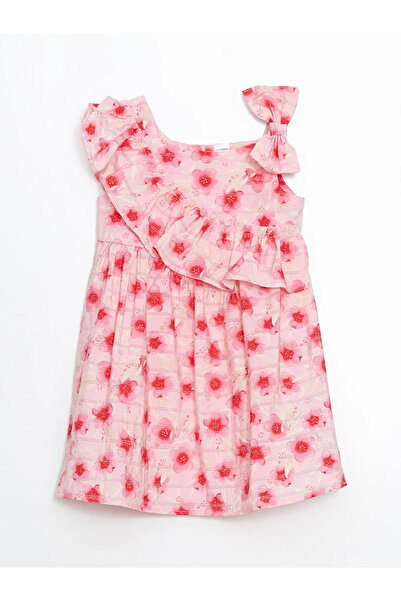 LC Waikiki Bisiklet Yaka Kız Çocuk Krinkle Elbise