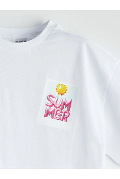 LC Waikiki Момичешка тениска с кръгло деколте