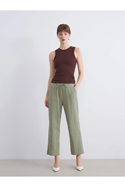 LC Waikiki Elastic Waist Textured Women's Trousers