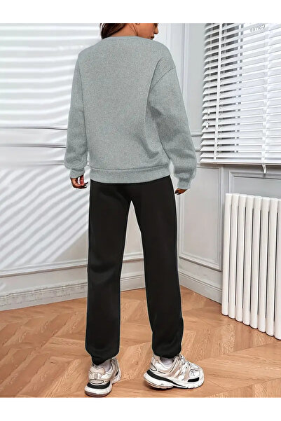 darkopia Σετ φούτερ και αθλητική φόρμα Unisex Brooklyn New York με στάμπα Oversize 3 Thread Crew Neck