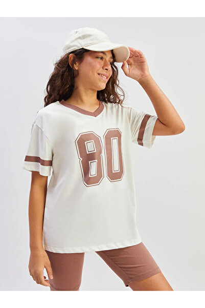 LC Waikiki V-Neck Girl's T-Shirt and Leggings
