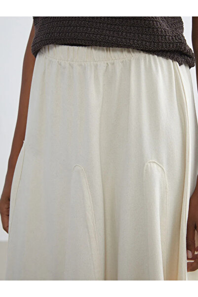 LC Waikiki Flared Jean Skirt with Elastic Waist