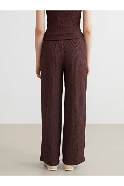 LC Waikiki Elastic Waist Textured Women's Trousers