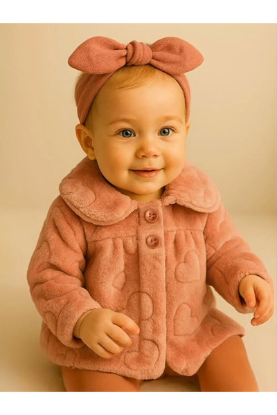 LC Waikiki Baby Collar Baby Girl Plush Coat
