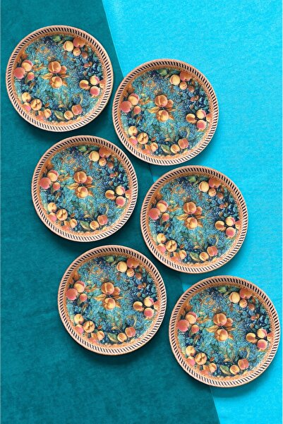 Yiğit Seramik Züccaciye Mihrimah 6 Pieces Dessert Plates (Peach)