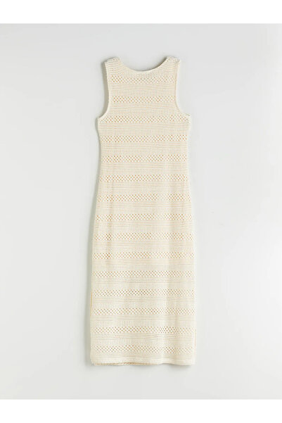 LC Waikiki Crew Neck Crochet Bodycon Dress