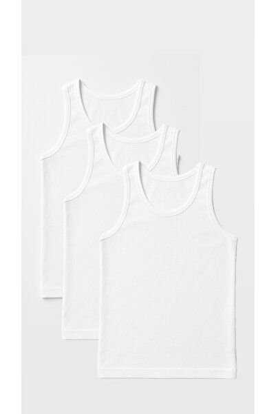 Cherry Bloom Cotton Men's White 100% Cotton Undershirt 3-Pack