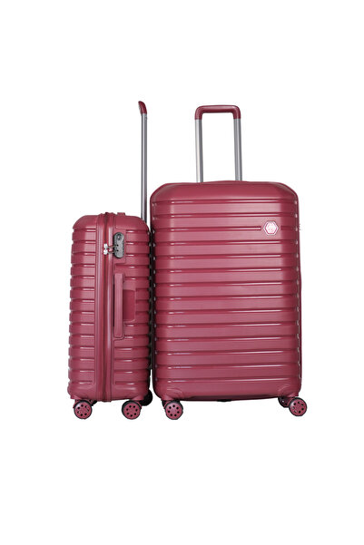 GROUND Vanille 2'li Valiz Seti Büyük-Orta - Bordo - 10663