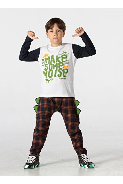 Casabony Pantaloni în carouri Some Noise + Set din două piese cu tricou BN-073