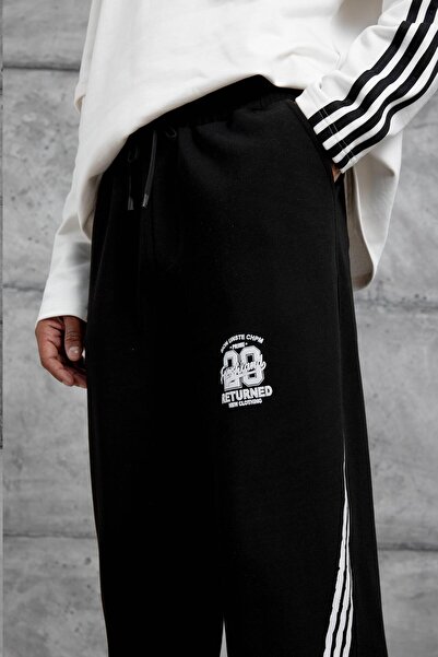 NOMARC Ανδρικό μαύρο αθλητικό παντελόνι με επιστολή επιστροφής