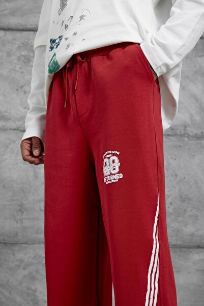 NOMARC Men's Red Returned Lettered Sweatpants