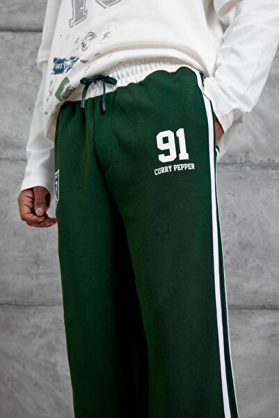 NOMARC Erkek Yeşil 91 Curry Pepper Baskılı Eşofman Altı