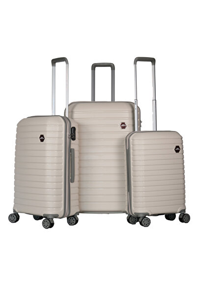 GROUND Vanille Gar 3’lü Valiz Seti Kemik Gri - 10663