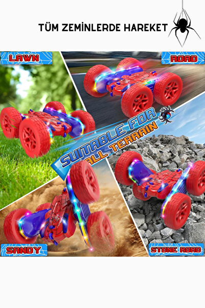 kosetoys Uzaktan kumandalı araba 4x4 akrobatik full fonksiyon led ışıklı akrobat araba 2.4 ghz