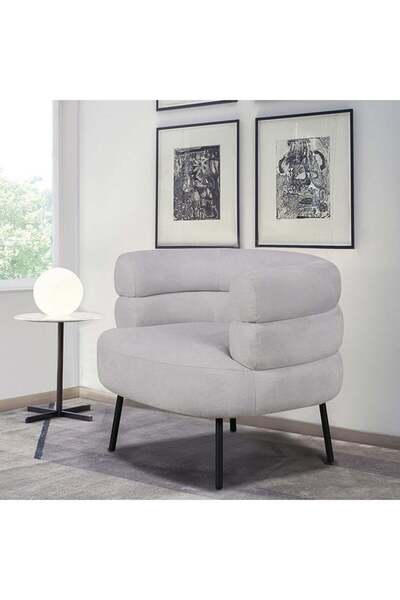 House One Chair|Swedish Wood and Bouclee 60x70x55 cm - Grey
