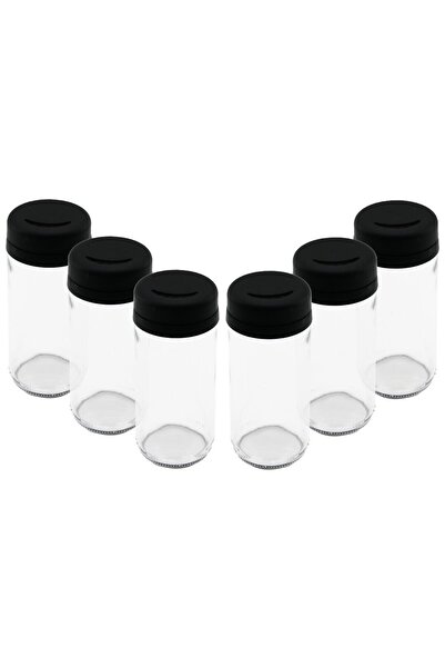 Go İthalat 6 Pcs Cam - 225ml Spice Container - Salt Shaker with Plastic Lid (5273)