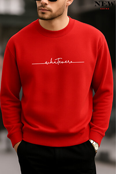 New Shine سويت شيرت بياقة دائرية مطبوعة من What Ever