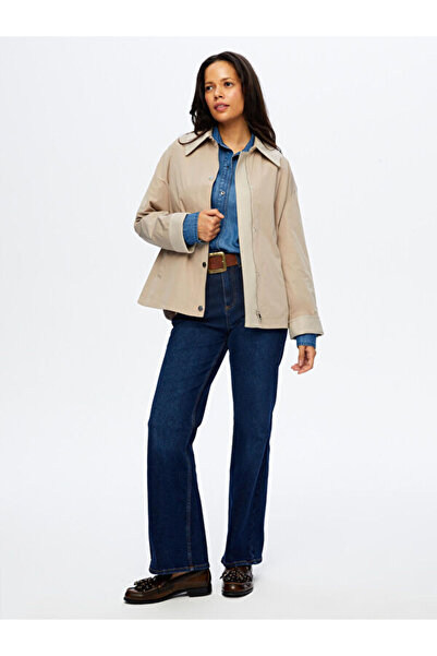 Faik Sönmez Flanel Garnili Kısa Trençkot W26TNC001