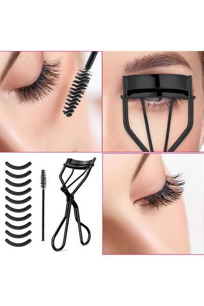 MAQYA KOZMETİK Kirpik Set, Güzel Kirpik Tarağı,6 RENKLİ Silikon Pedi ve Maskara Fırçası , Evrensel Kirpik Kıvırıcı