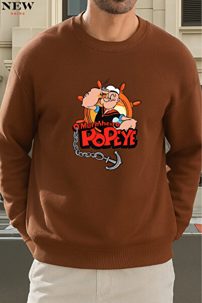 New Shine سويت شيرت بطبعة بوباي برقبة دائرية