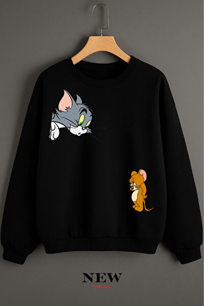 New Shine Φούτερ με στάμπα Tom and Jerry με λαιμόκοψη