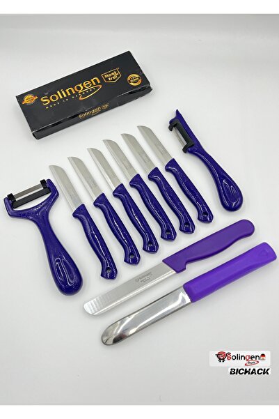 Solingen Orijinal 6’lı Meyve Sebze, 2’li Soyacak Micro Ve Oyacak 10’lu Mor Set