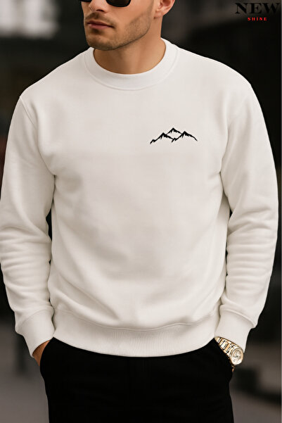 New Shine Φούτερ με λαιμόκοψη με στάμπα Mountain