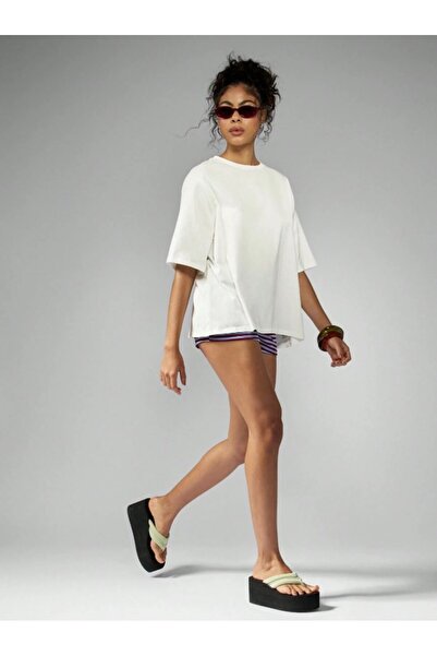 Kaptins Women's White T-Shirt Italian Lemon Printed T-Shirt