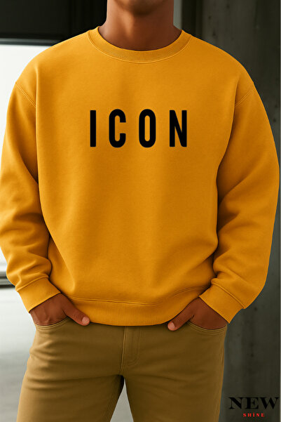 New Shine سويت شيرت برقبة دائرية مطبوع عليه أيقونة