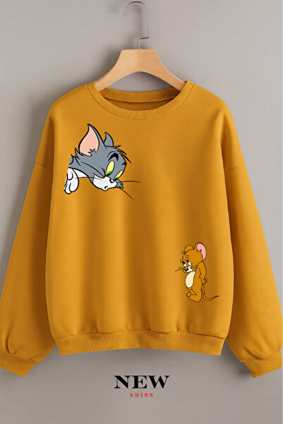 New Shine سويت شيرت بياقة دائرية مطبوع عليه توم وجيري