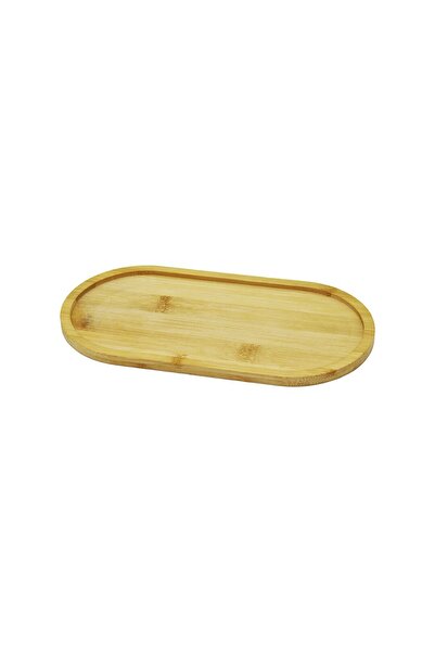Go İthalat Oval Wooden Bamboo Oil Bowl with Base 12X23Cm (5273)