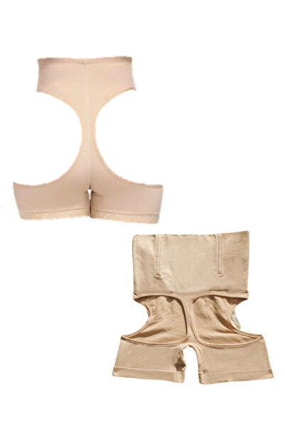 Fstyle مشد أسفل البطن وتنسيق الجسم بتصميم مفتوح من الخلف والجنب فتحات كبيرة للأرداف