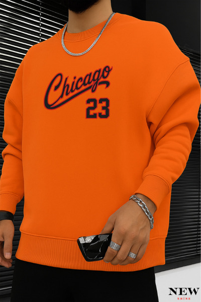New Shine Chicago 23 Printed Crew Neck Sweatshirt