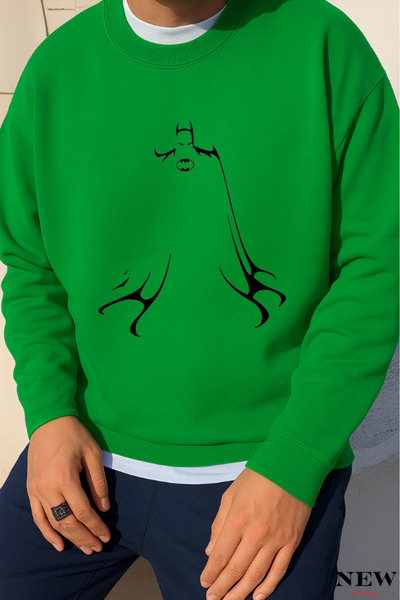 New Shine Batman Printed Crew Neck Sweatshirt