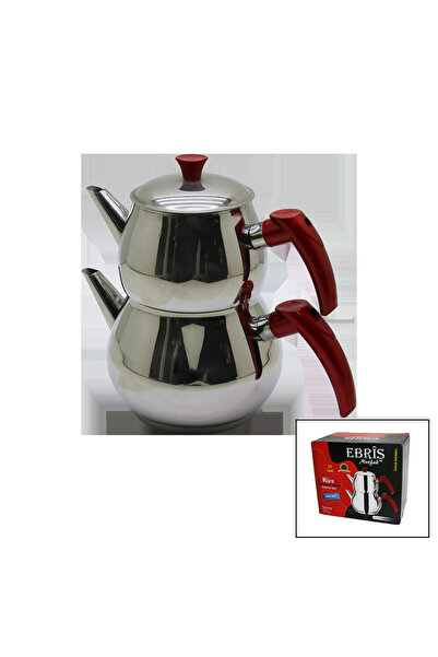 Go İthalat Medium Size Küre Steel Teapot Set Top: 1Lt - Bottom: 1.60Lt (5273)