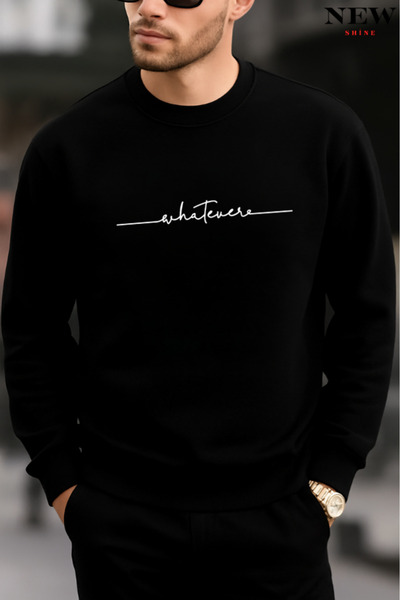 New Shine What Ever Printed Crew Neck Sweatshirt