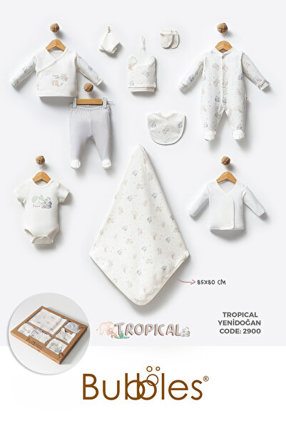 Kidsella طقم خروج من المستشفى مكون من 10 قطع بنمط الكوالا الاستوائي العضوي 100%