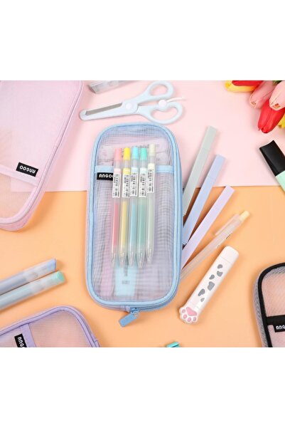 Meyra Accessories angoo special şeffaf fileli geniş kapasiteli lüx sevimli hediyelik kalemlik cüzdan okul öncesi