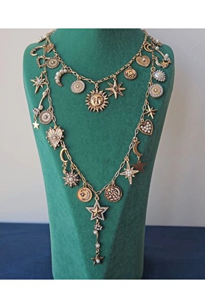 VOREA Jewelry قلادة مزدوجة من المجوهرات الاصطناعية